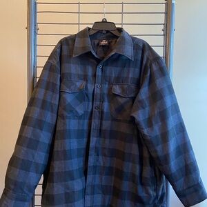 Men's Blue Plaid Shirt Jacket